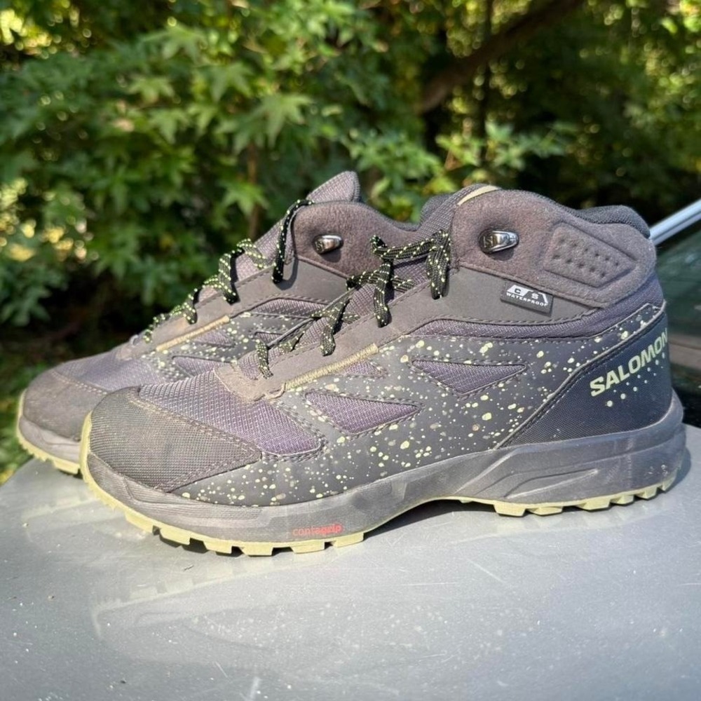 Salomon Outway Mid CSWP Youth Size 6 mid rise waterproof hiking trail granola